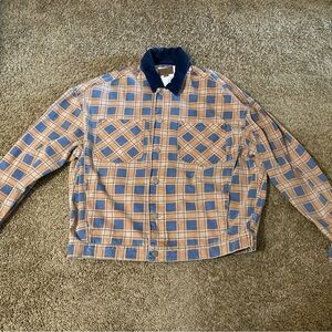 ASOS Blue and Tan Checkered Shirt Jacket